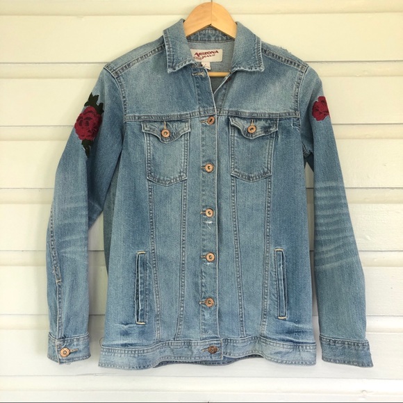 ARIZONA JEANS Embroidered Floral Denim Jacket - Picture 5 of 8